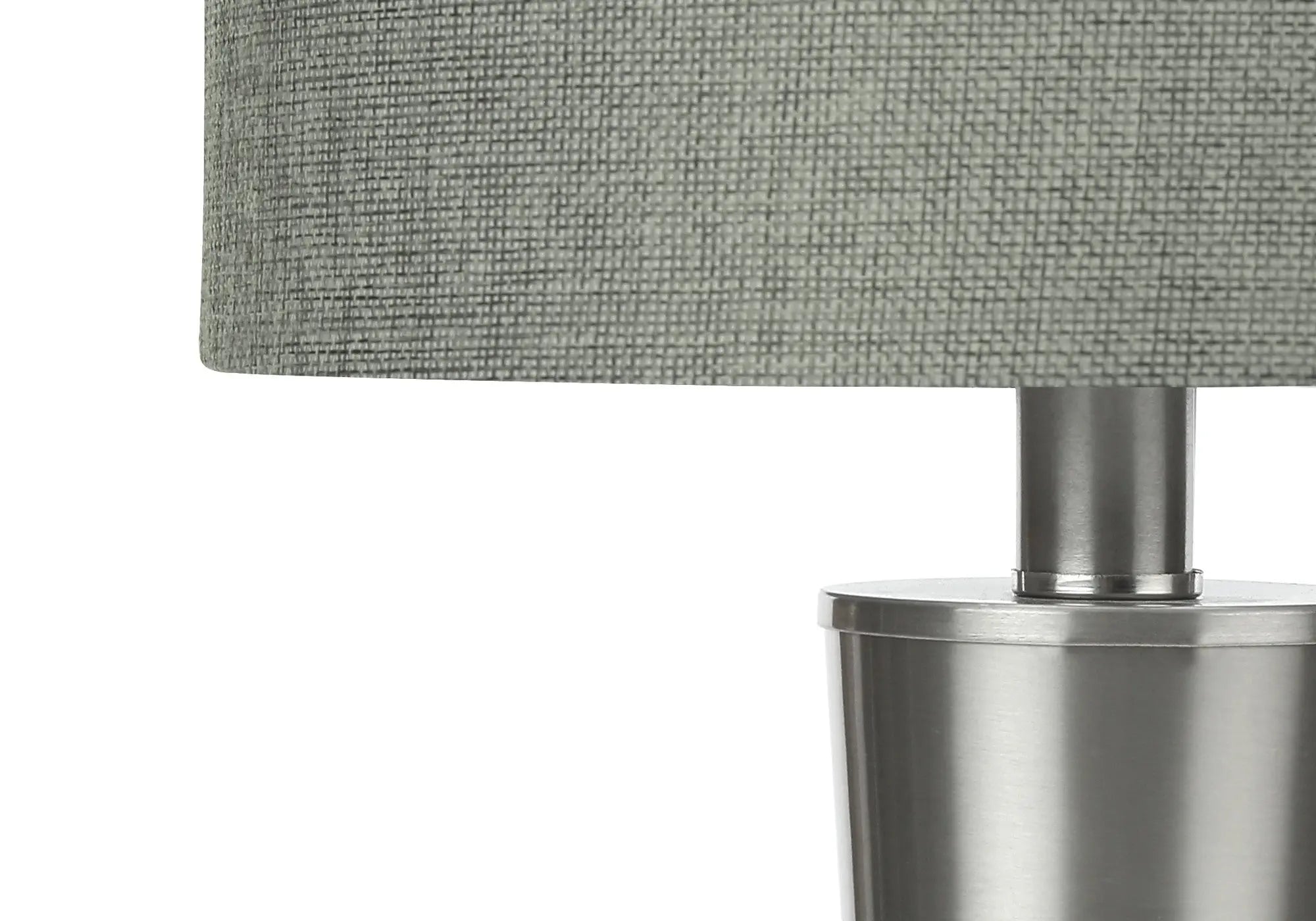Set of Two 24" Silver Metal Candlestick USB Table Lamps With Gray Drum Shade Homeroots Lighting
