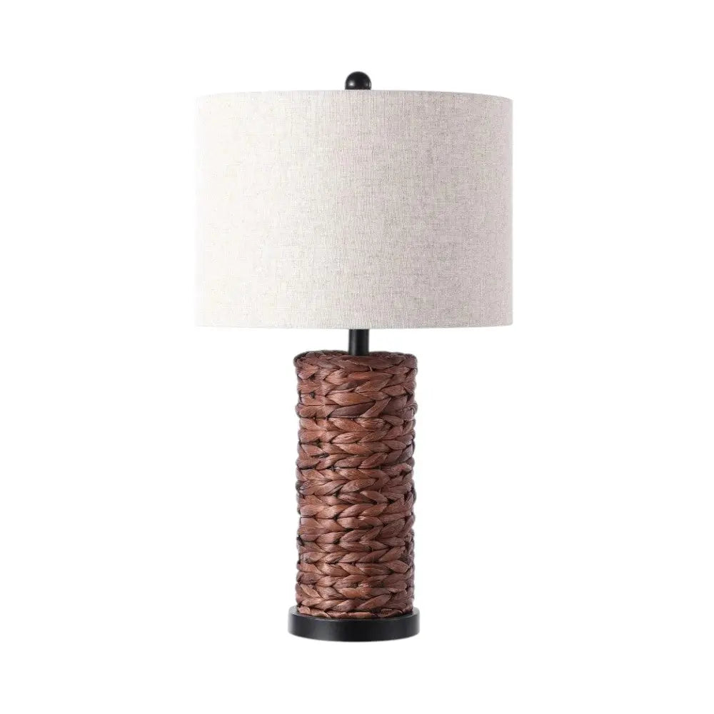 Set of Two 25" Black Table Lamps With Drum Shades Homeroots Lighting