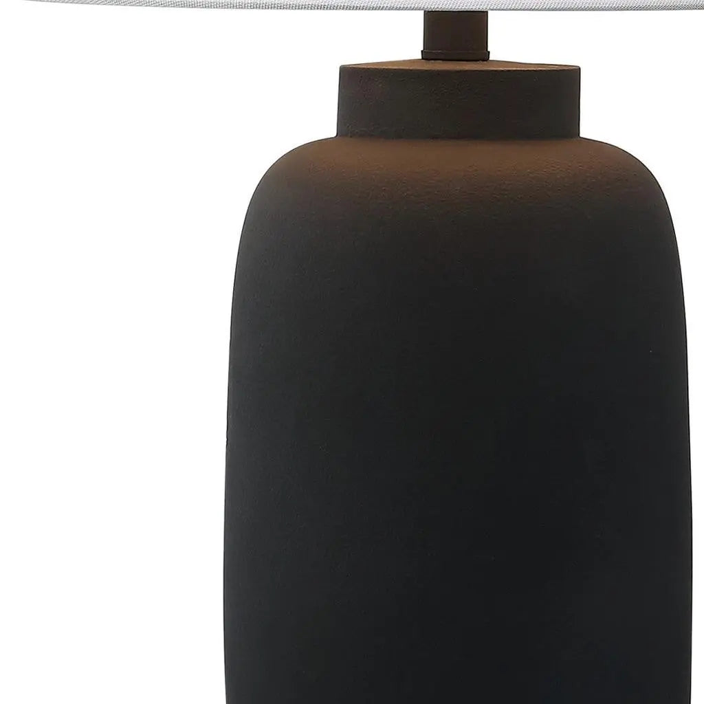Set of Two 25" Black Urn Table Lamps With Cone Shades Homeroots Lighting