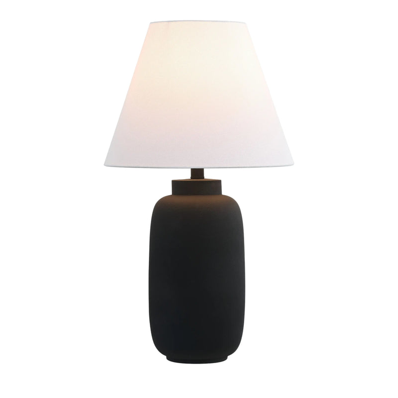 Set of Two 25" Black Urn Table Lamps With Cone Shades Homeroots Lighting