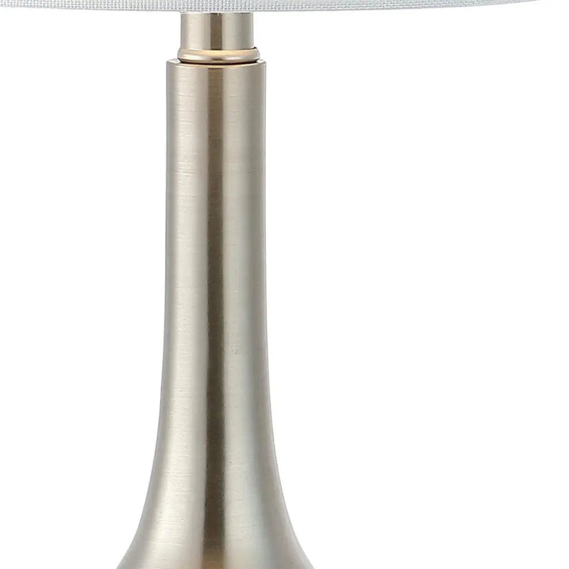 Set of Two 25" Clear Gourd Table Lamps With Drum Shades Homeroots Lighting