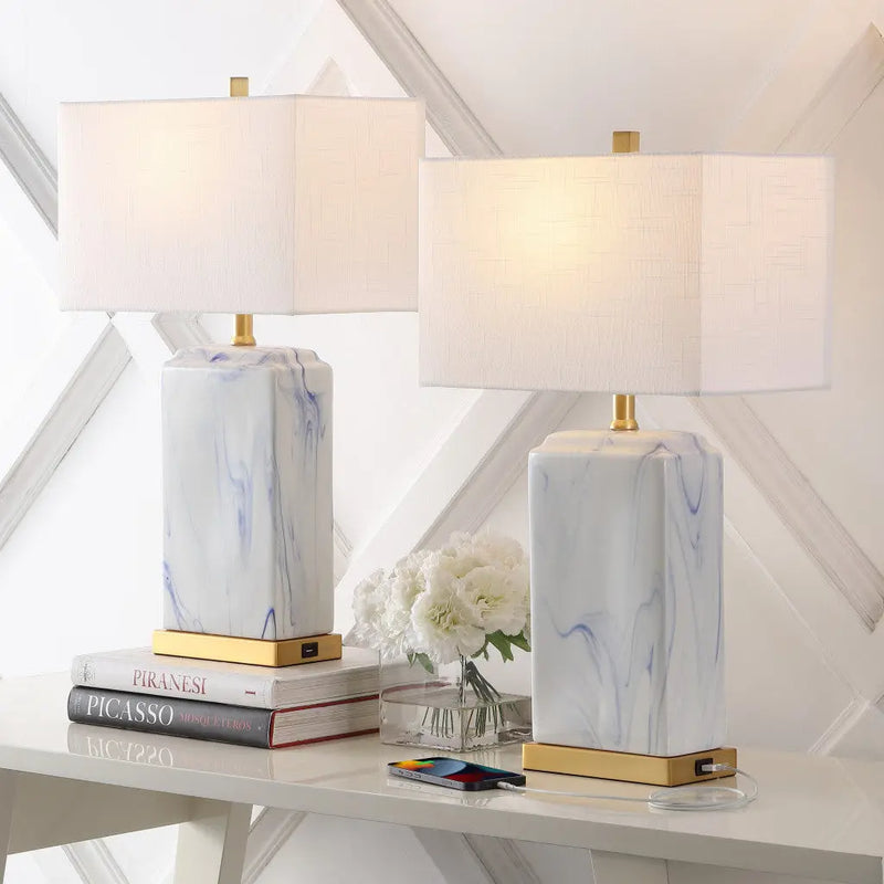 Set of Two 25" Gold Table Lamps With Shades Homeroots Lighting