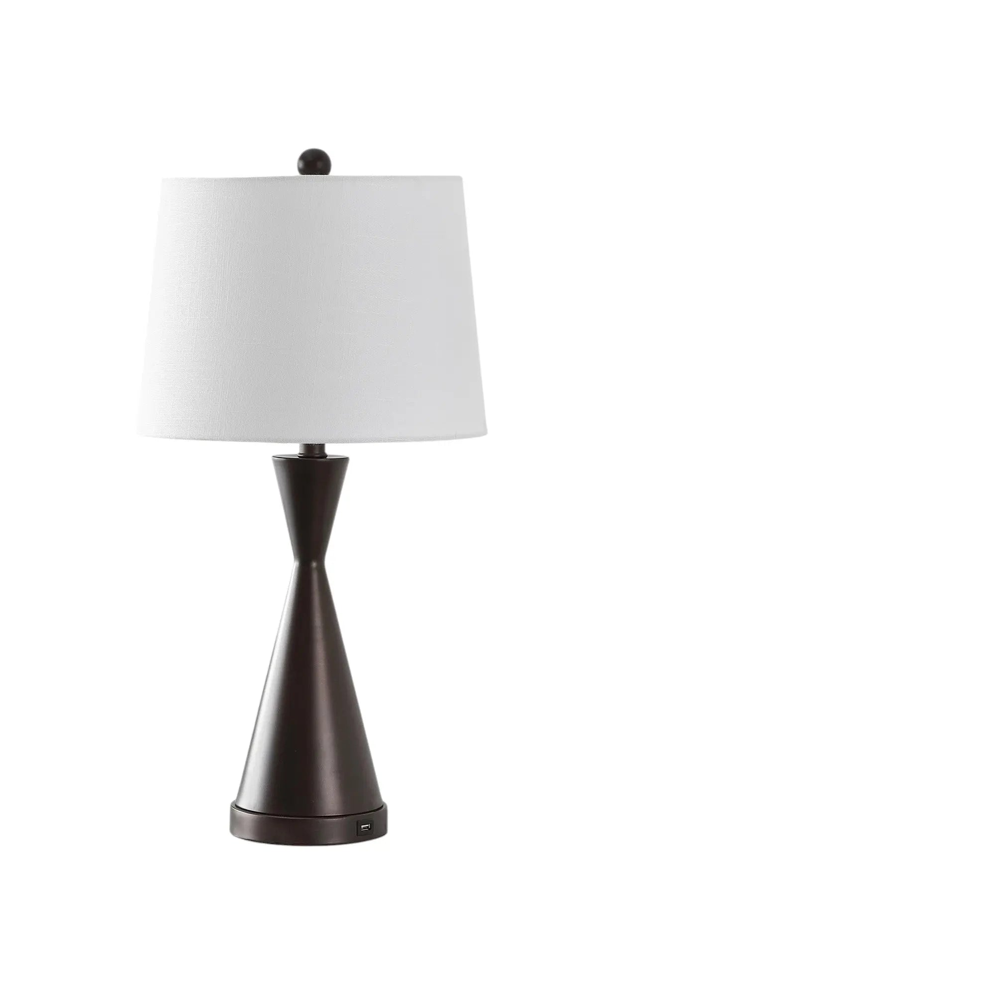 Set of Two 26" Antiqued Bronze Novelty Table Lamps With Empire Shades Homeroots Lighting