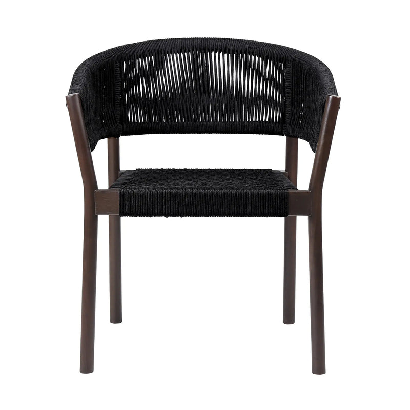 Set of Two 26" Black Solid Wood Outdoor Dining Chair - GreatEagleInc
