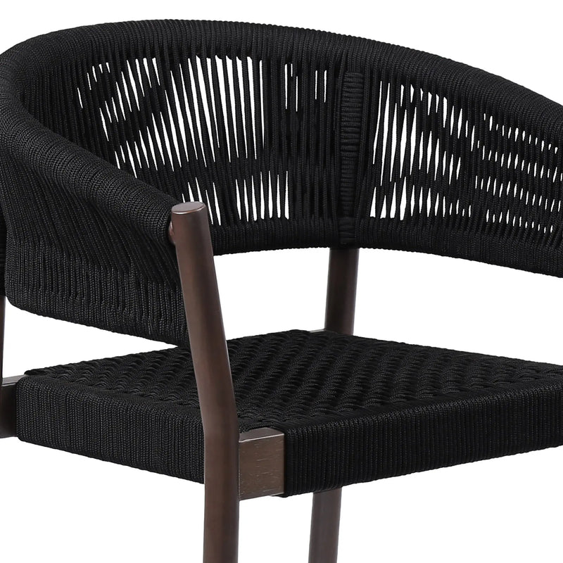 Set of Two 26" Black Solid Wood Outdoor Dining Chair - GreatEagleInc