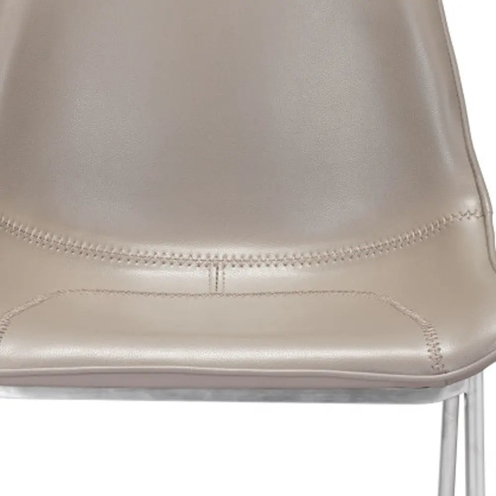 Set of Two 26" Gray And Silver Steel Low Back Counter Height Bar Chairs Homeroots Living Room