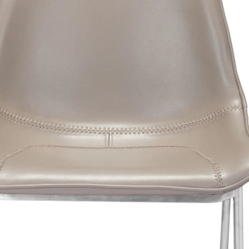 Set of Two 26" Gray And Silver Steel Low Back Counter Height Bar Chairs Homeroots Living Room