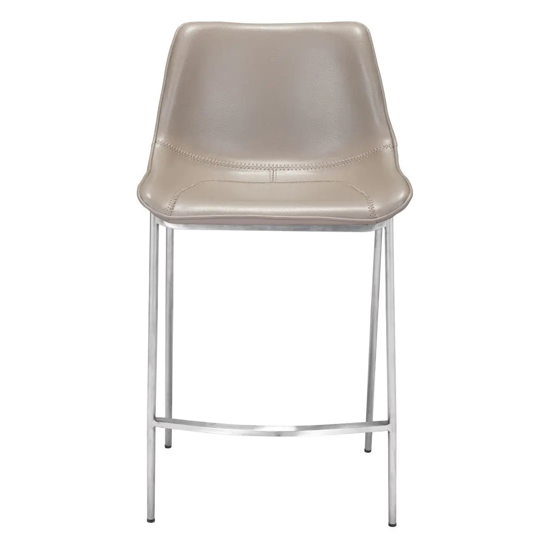 Set of Two 26" Gray And Silver Steel Low Back Counter Height Bar Chairs Homeroots Living Room