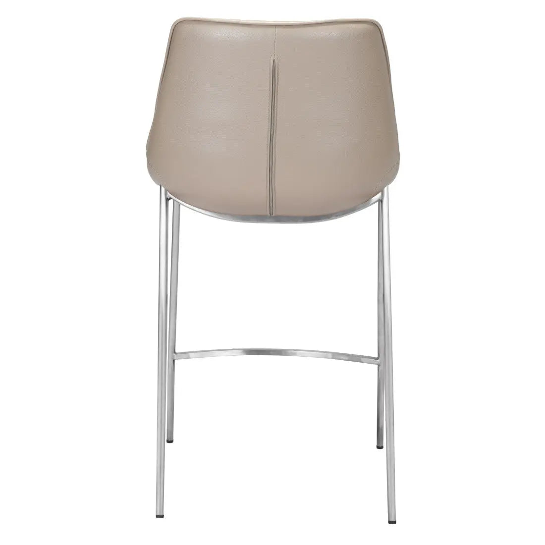 Set of Two 26" Gray And Silver Steel Low Back Counter Height Bar Chairs Homeroots Living Room