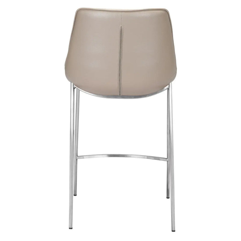 Set of Two 26" Gray And Silver Steel Low Back Counter Height Bar Chairs Homeroots Living Room