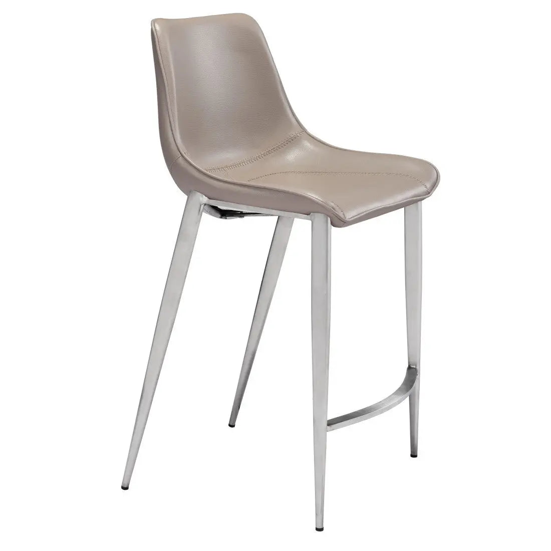 Set of Two 26" Gray And Silver Steel Low Back Counter Height Bar Chairs Homeroots Living Room