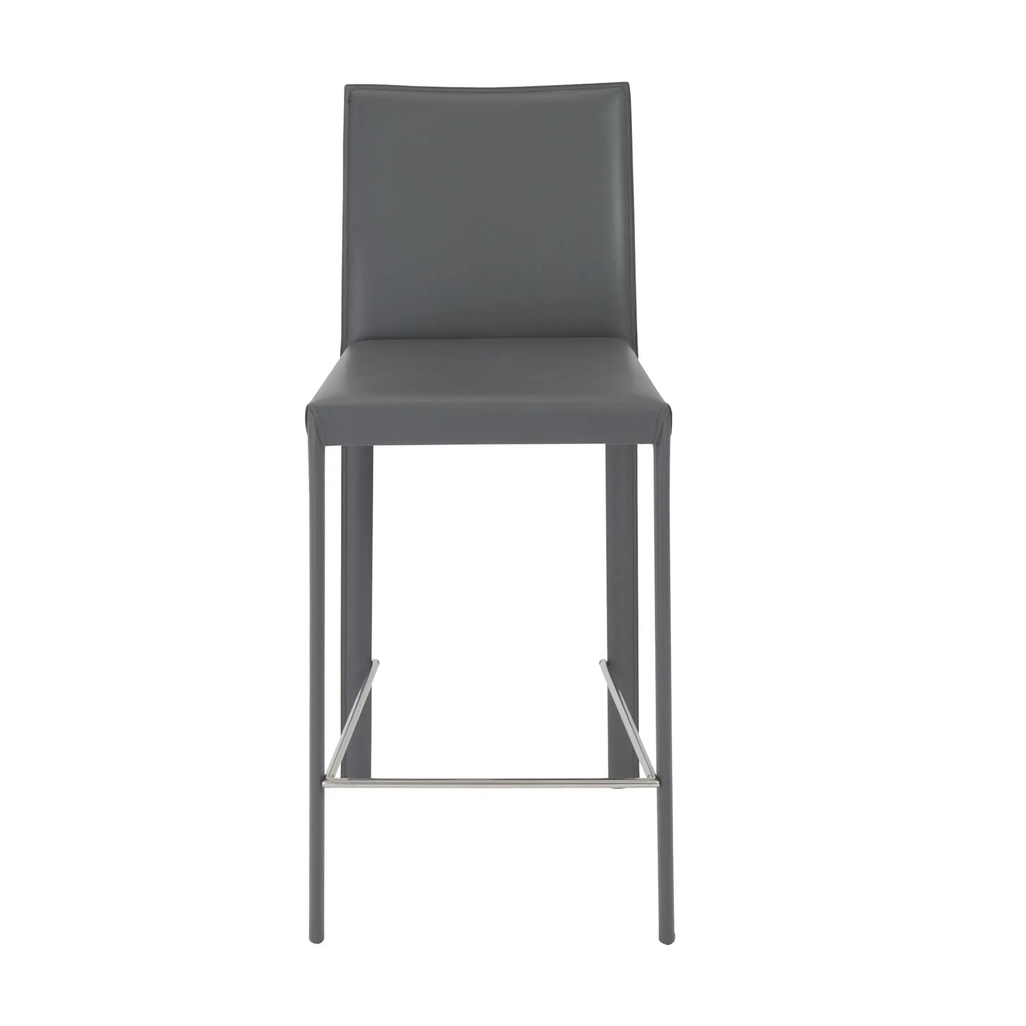 Set of Two 26" Gray Steel Low Back Counter Height Bar Chairs Homeroots Living Room