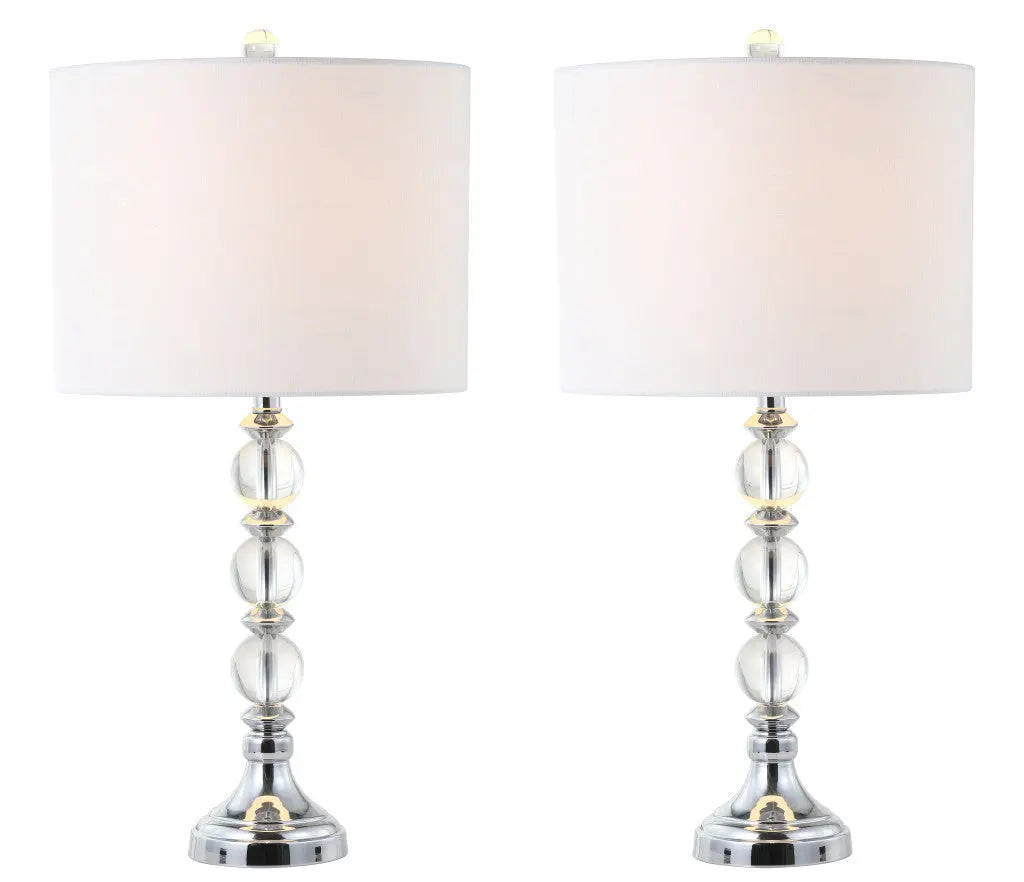 Set of Two 26" Silver Table Lamps With Drum Shades Homeroots Lighting