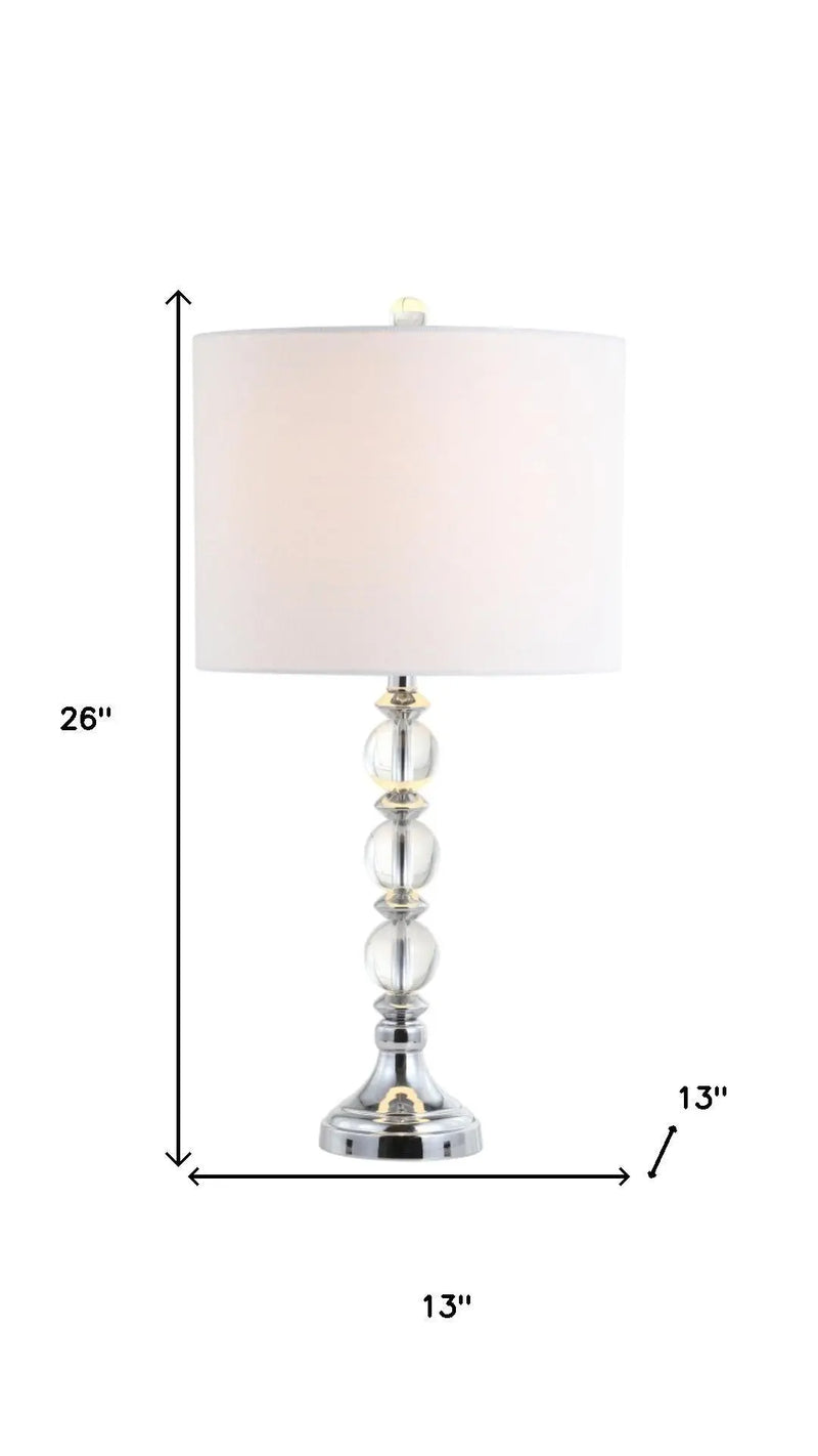 Set of Two 26" Silver Table Lamps With Drum Shades Homeroots Lighting