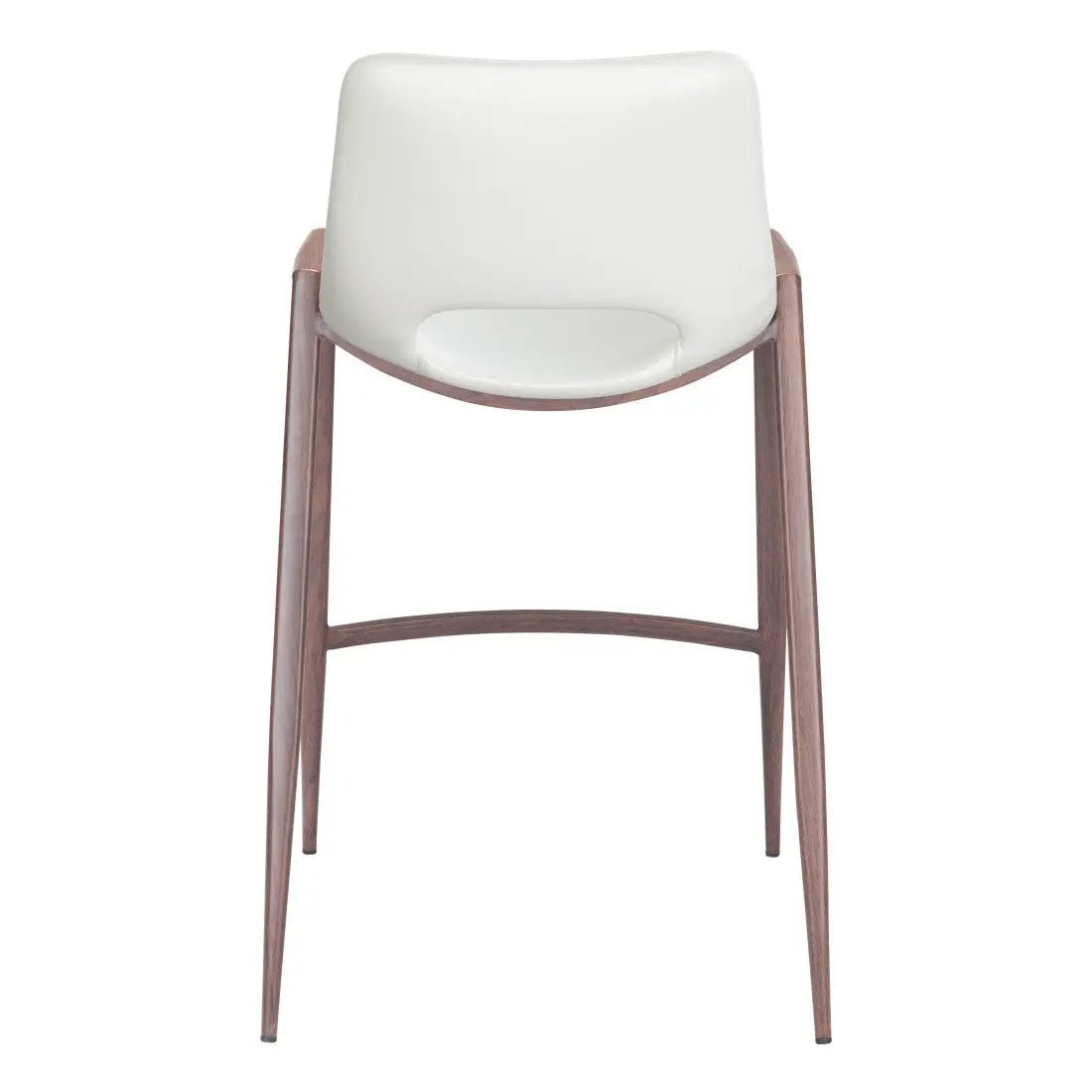 Set of Two 26" White And Brown Steel Low Back Counter Height Bar Chairs Homeroots Living Room