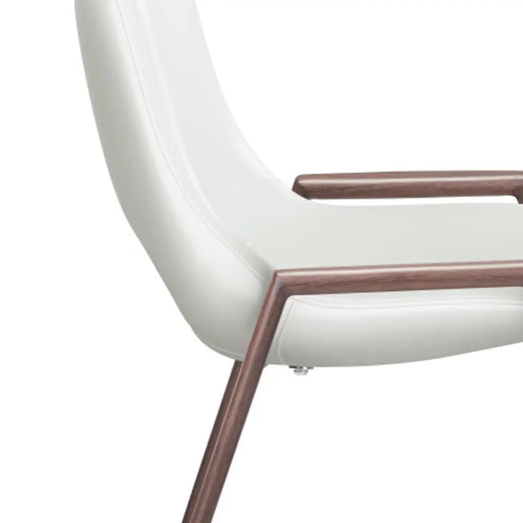 Set of Two 26" White And Brown Steel Low Back Counter Height Bar Chairs Homeroots Living Room