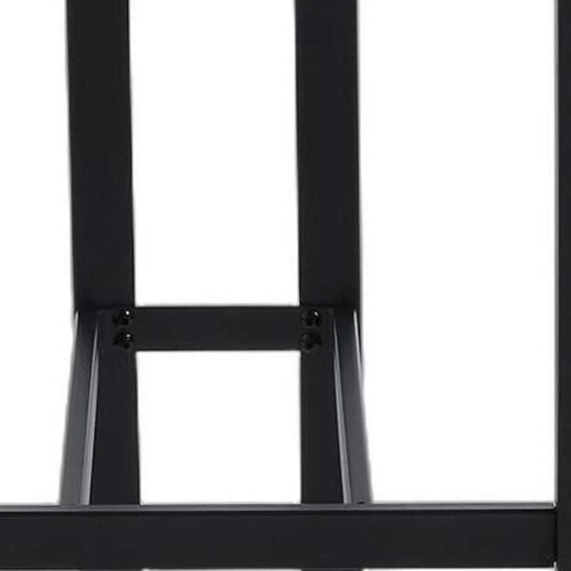 Set of Two 26" White and Black Fabric and Metal Counter Height Bar Chairs Homeroots Living Room