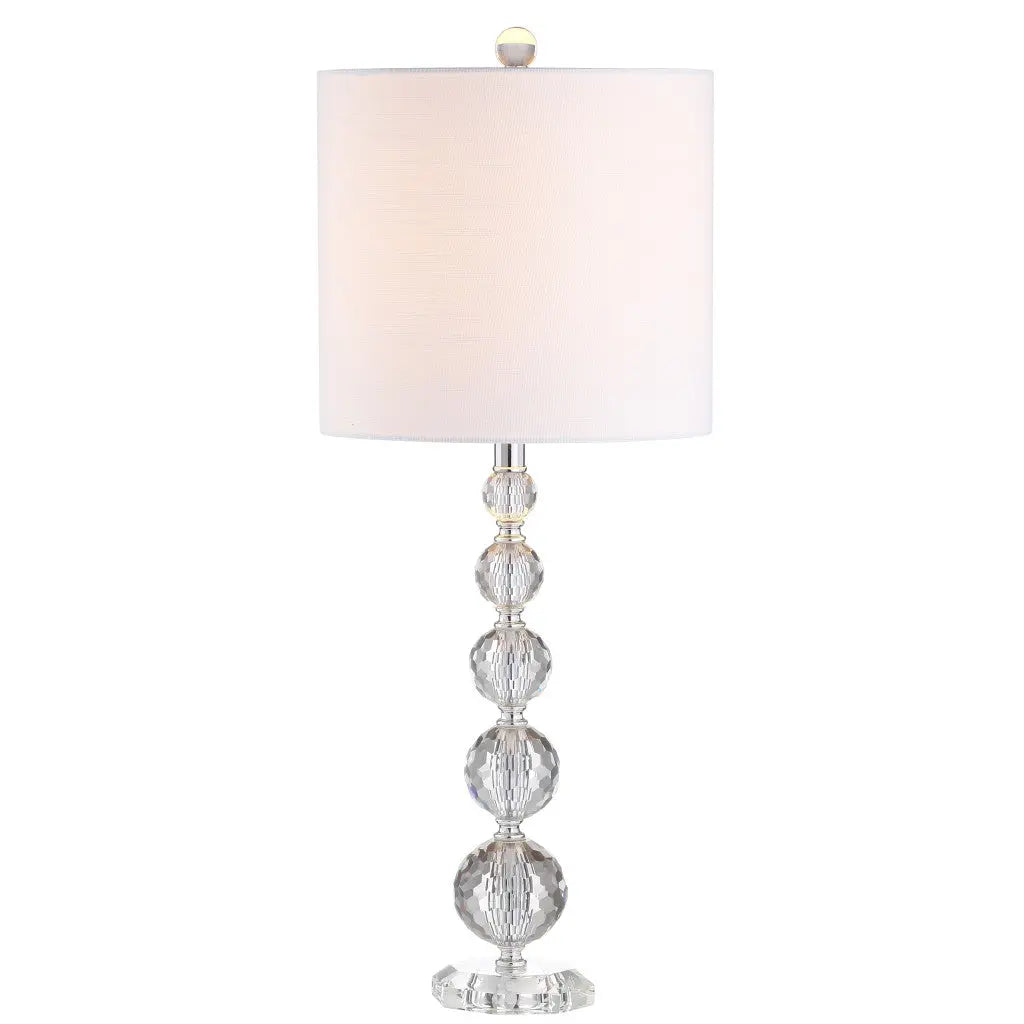 Set of Two 27" Clear Table Lamps With Drum Shades Homeroots Lighting
