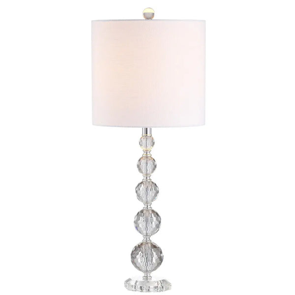 Set of Two 27" Clear Table Lamps With Drum Shades Homeroots Lighting