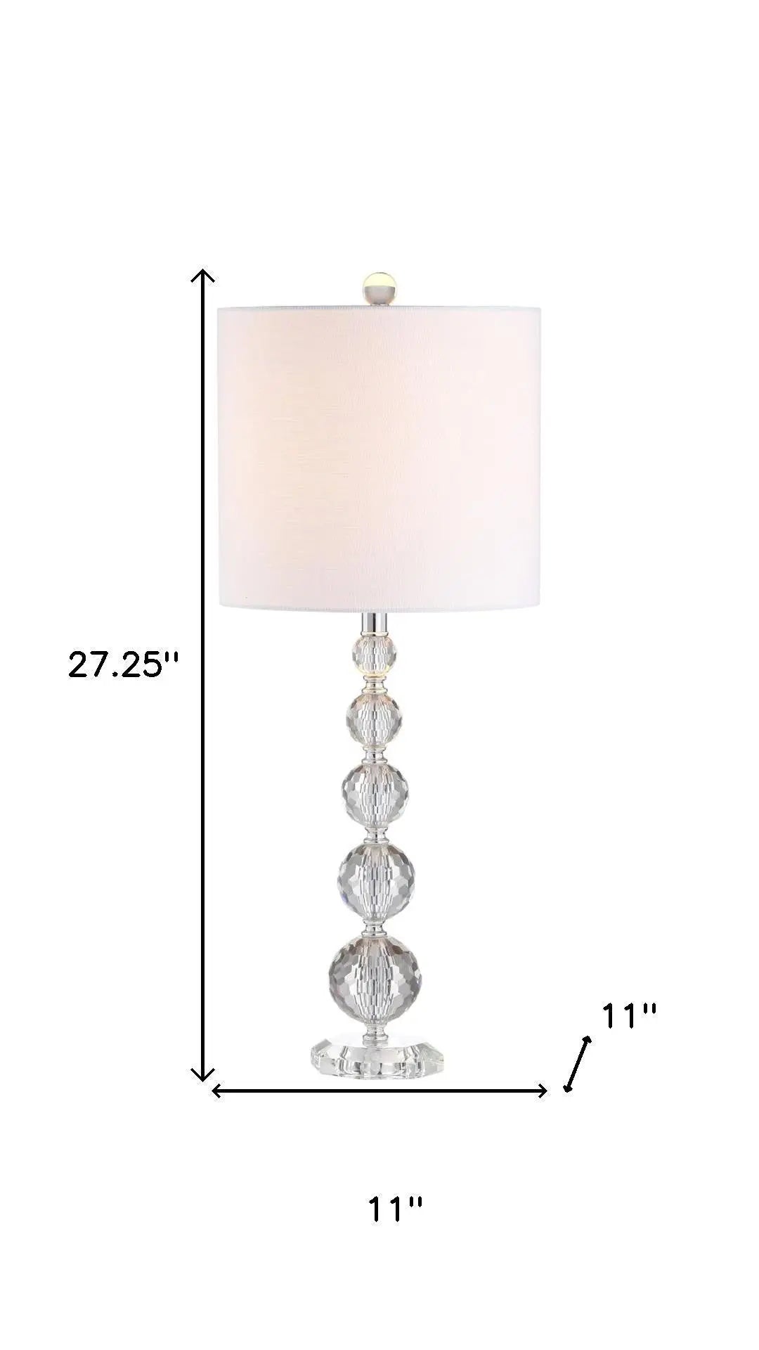 Set of Two 27" Clear Table Lamps With Drum Shades Homeroots Lighting