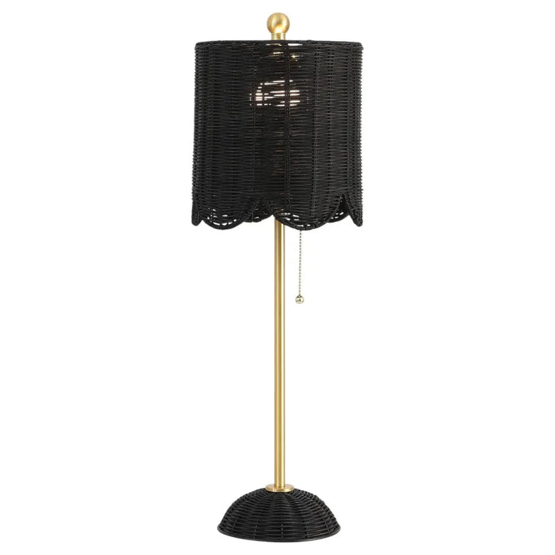 Set of Two 28" Black Table Lamps With Drum Shades Homeroots Lighting