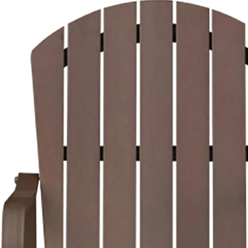 Set of Two 28" Brown Aluminum Outdoor Bar Height Chairs with Footrest Homeroots Outdoor