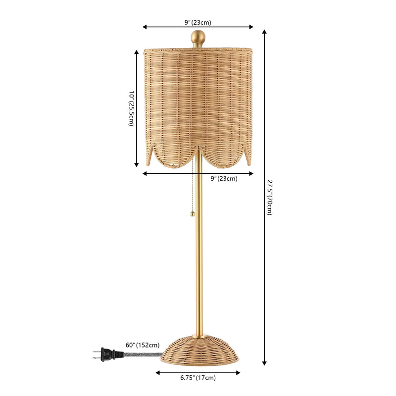 Set of Two 28" Brown Table Lamps With Drum Shades Homeroots Lighting