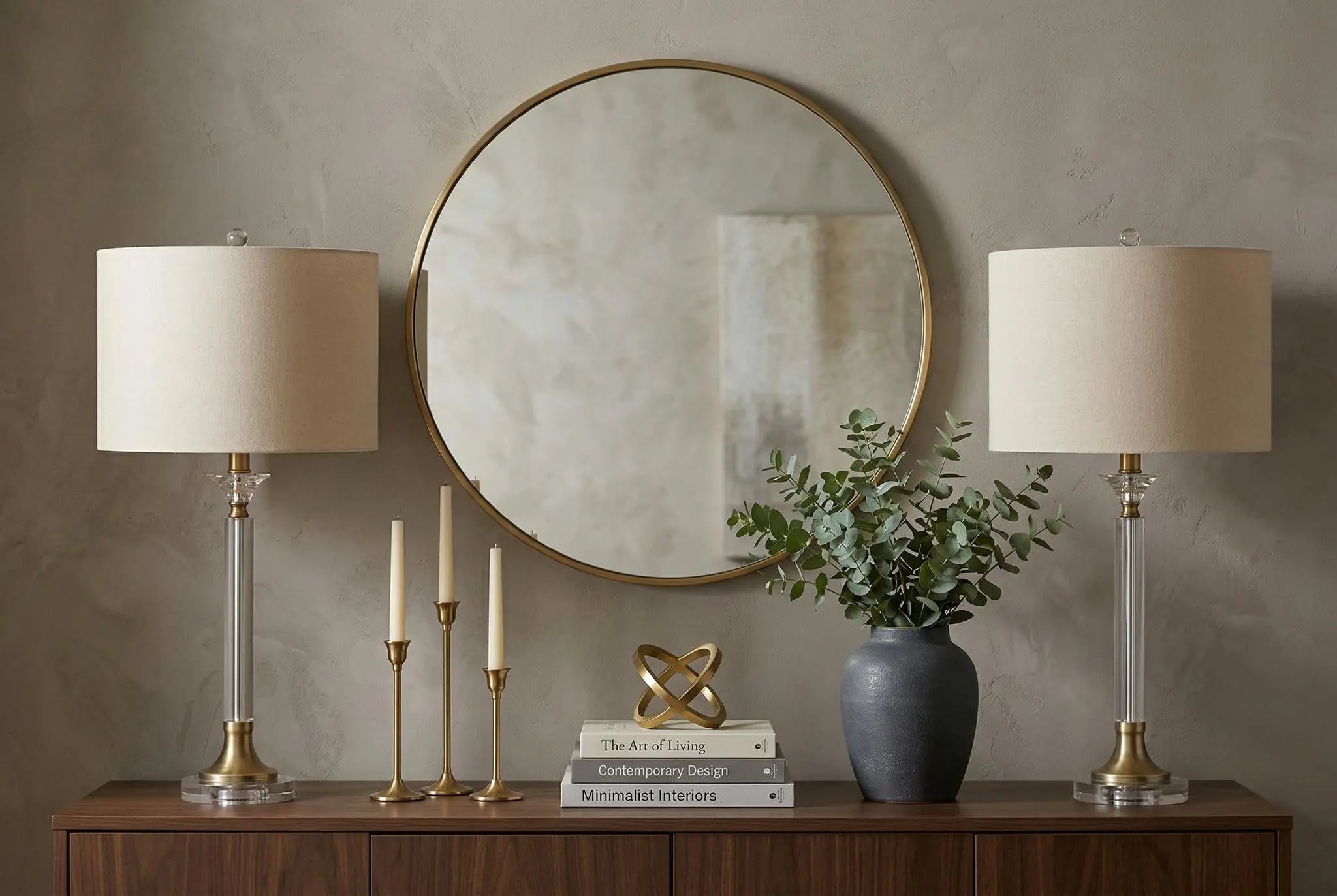 Set of Two 28" Clear And Gold Table Lamps With Drum Shades Homeroots Lighting