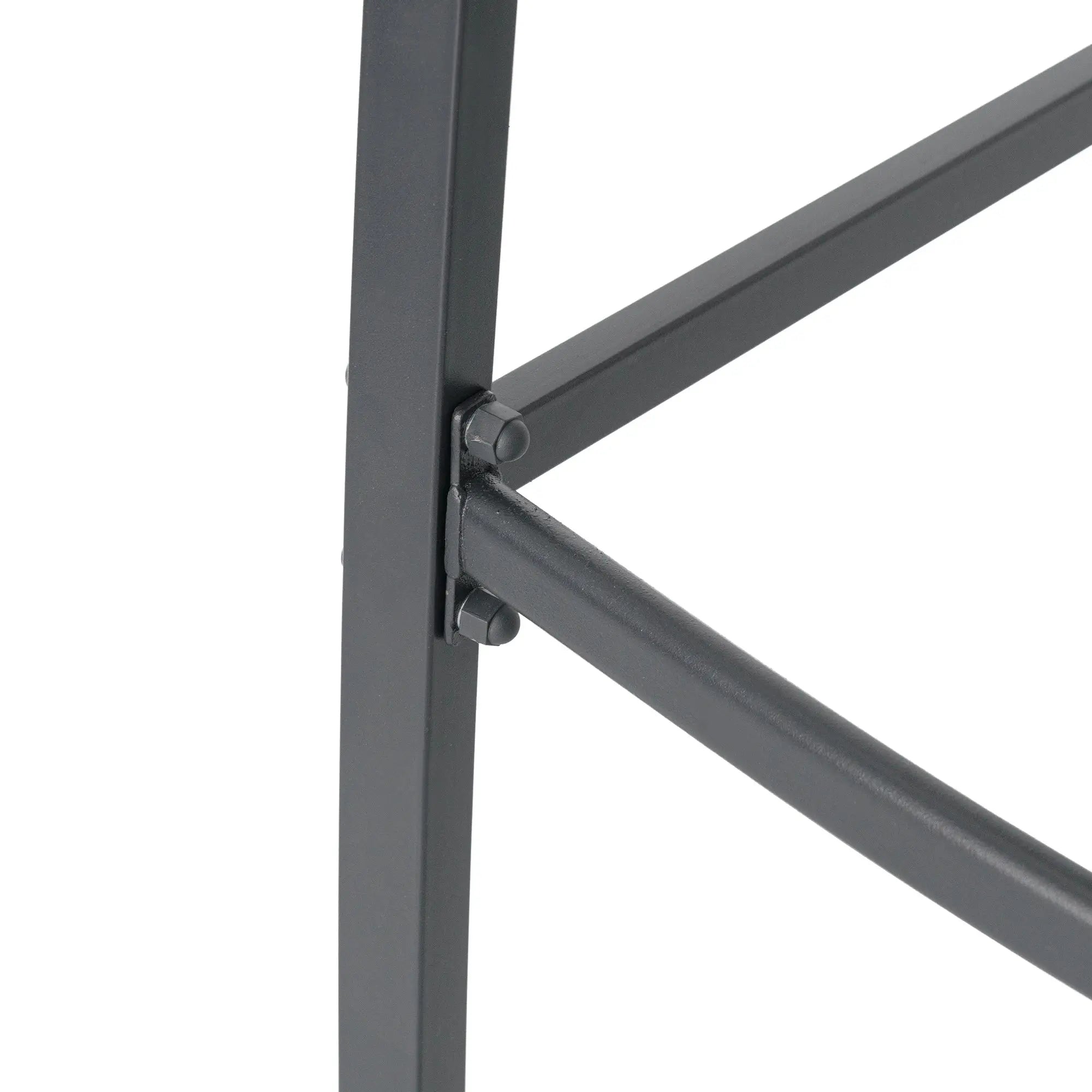 Set of Two 28" Gray and Brown Steel Outdoor Bar Height Chairs with Footrest Homeroots Outdoor