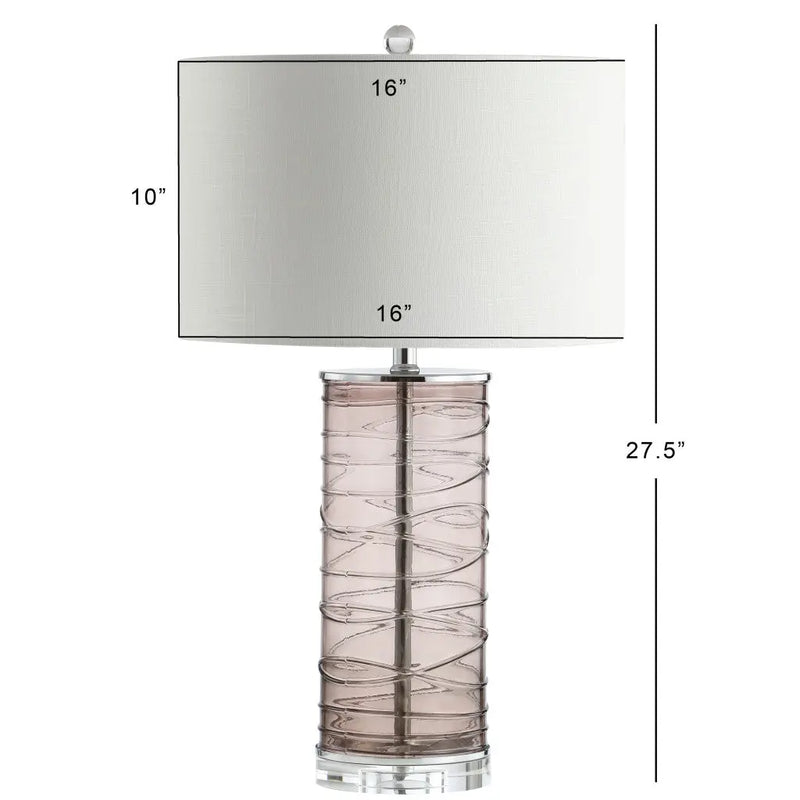 Set of Two 28" Mauve Table Lamps With Drum Shades Homeroots Lighting
