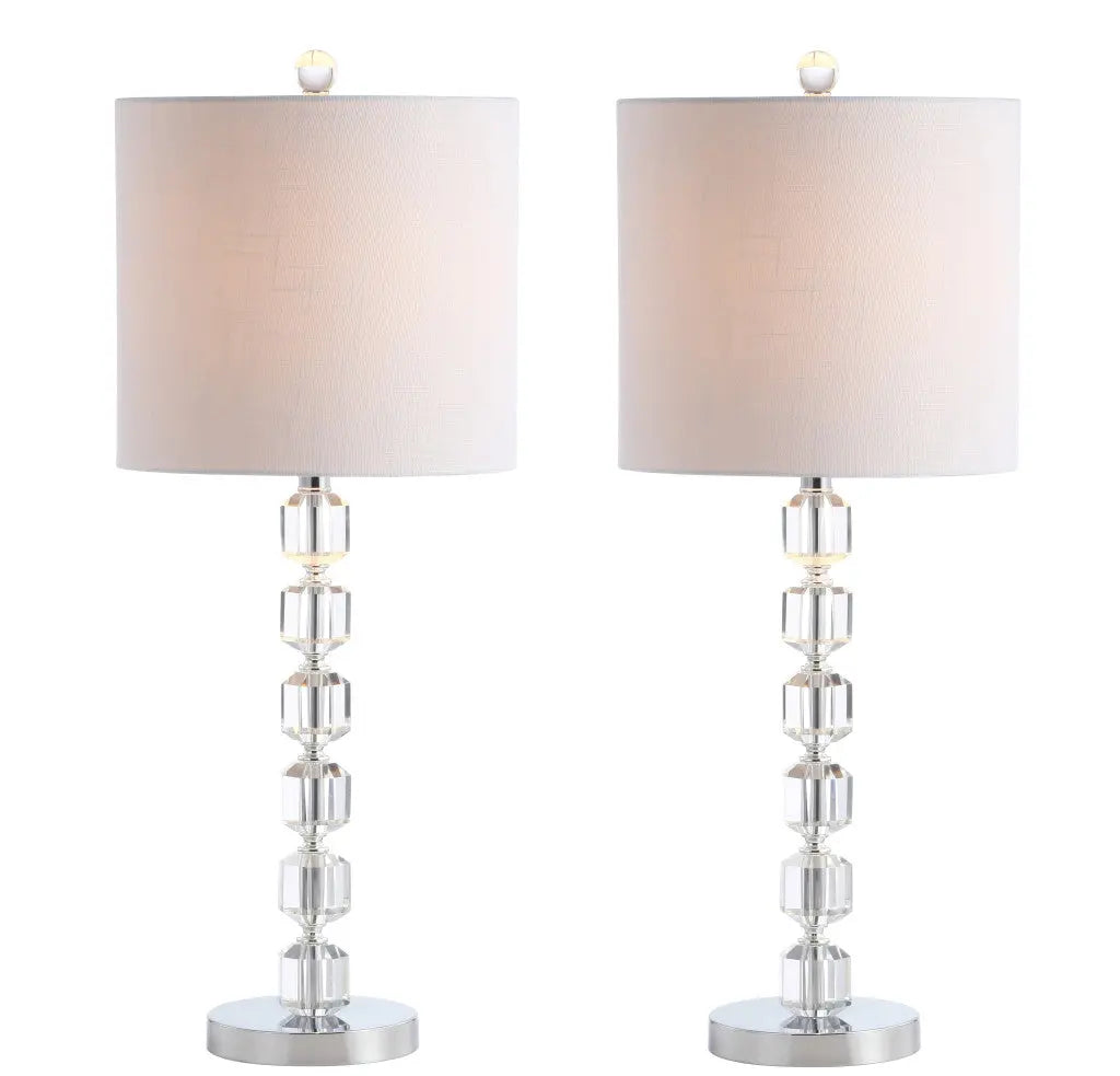 Set of Two 28" Silver Table Lamps With Drum Shades Homeroots Lighting