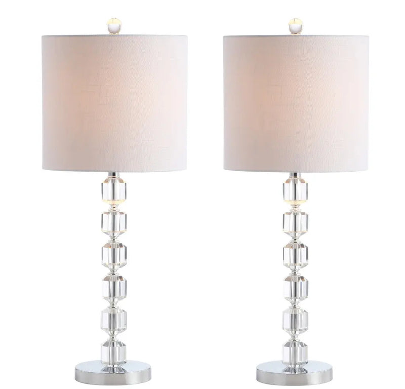 Set of Two 28" Silver Table Lamps With Drum Shades Homeroots Lighting