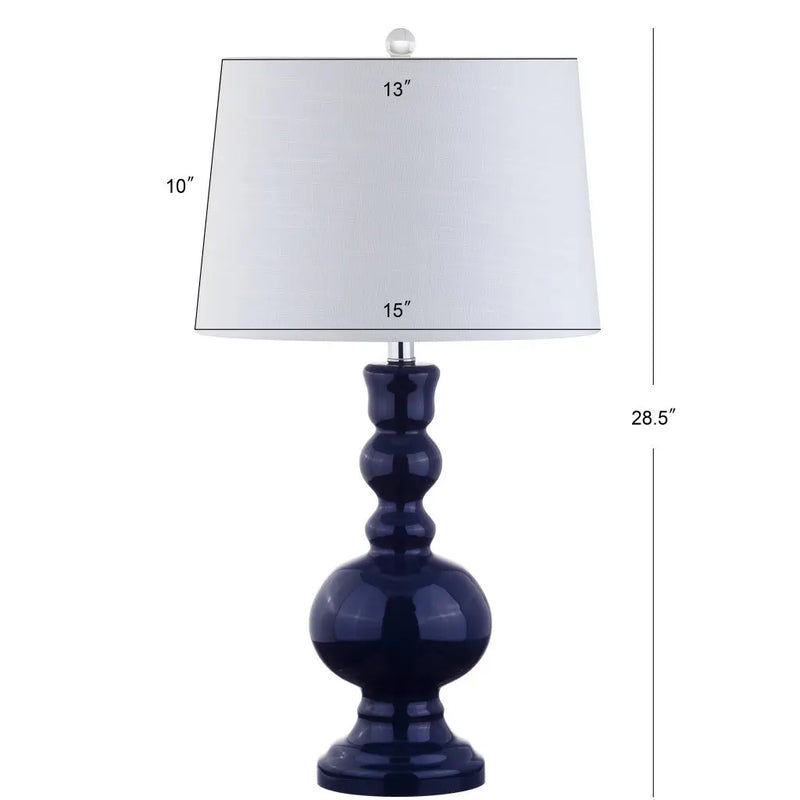 Set of Two 29" Blue Novelty Table Lamps With Drum Shades Homeroots Lighting