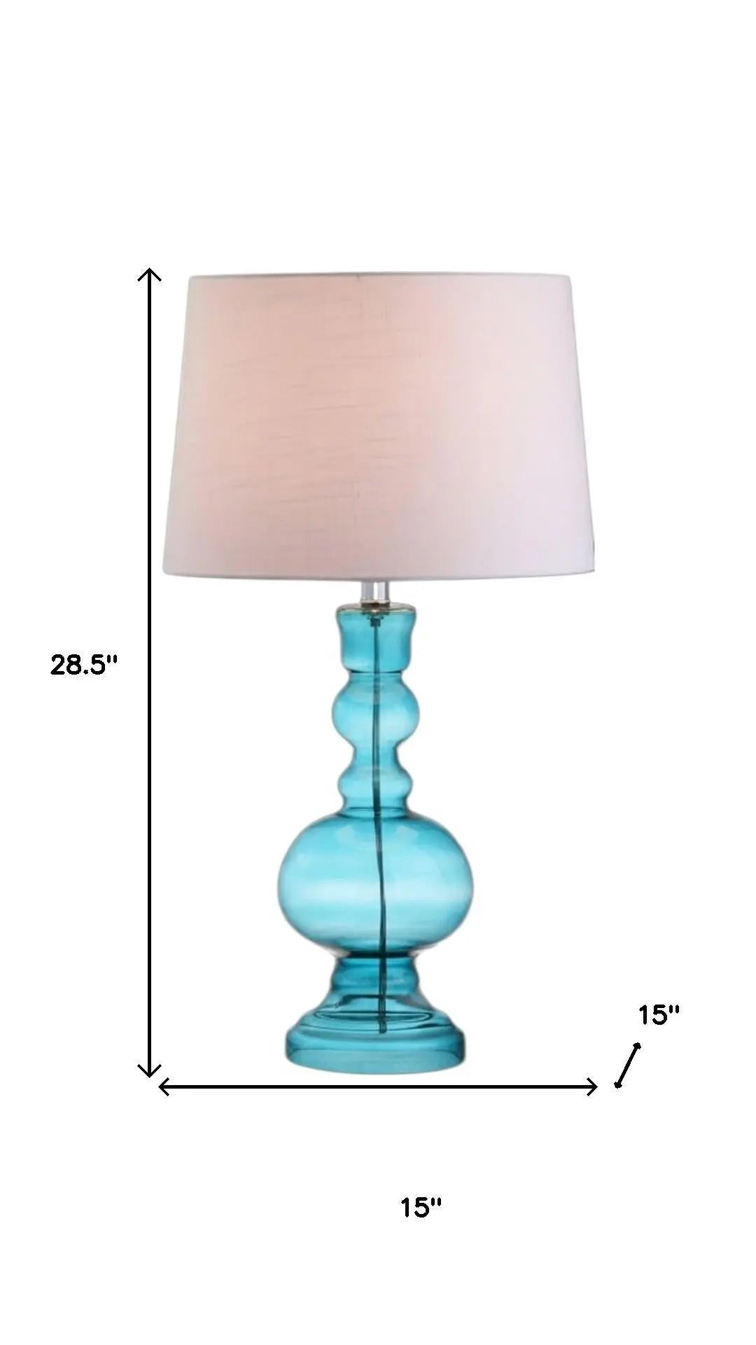 Set of Two 29" Blue Urn Table Lamps With Drum Shades Homeroots Lighting