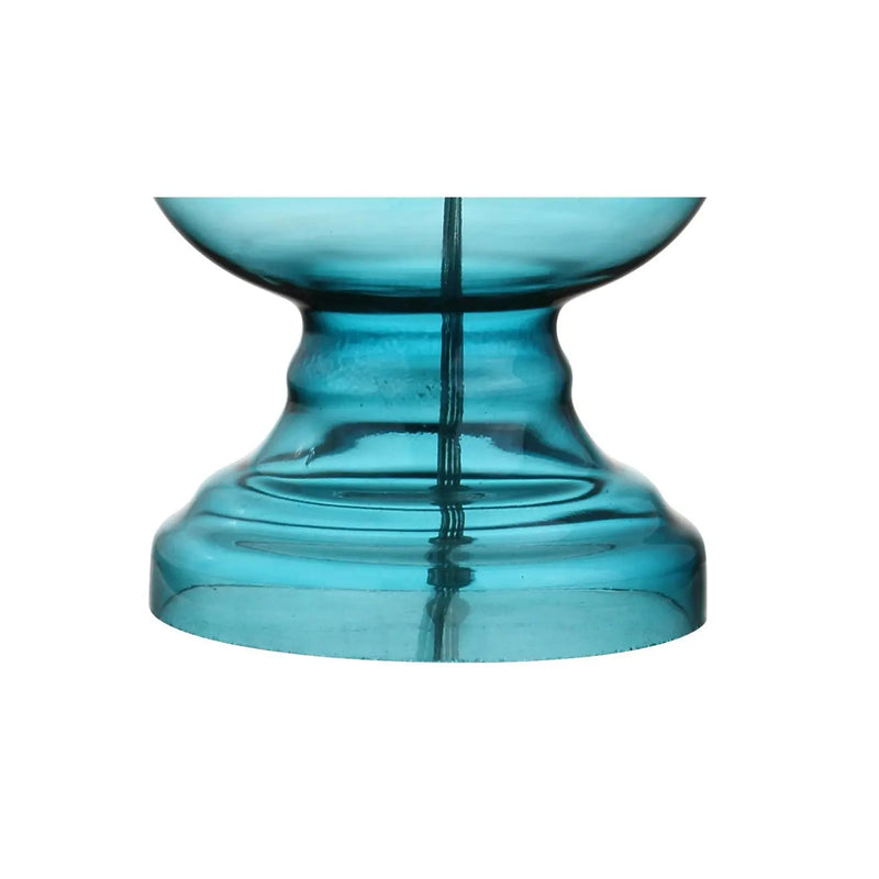 Set of Two 29" Blue Urn Table Lamps With Drum Shades Homeroots Lighting