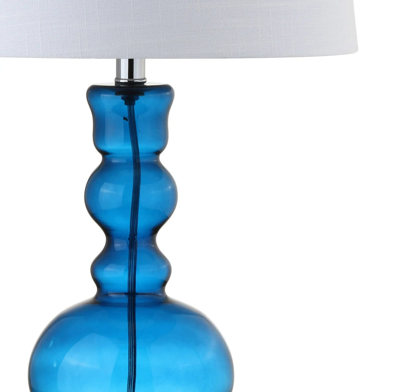 Set of Two 29" Blue Urn Table Lamps With Drum Shades Homeroots Lighting