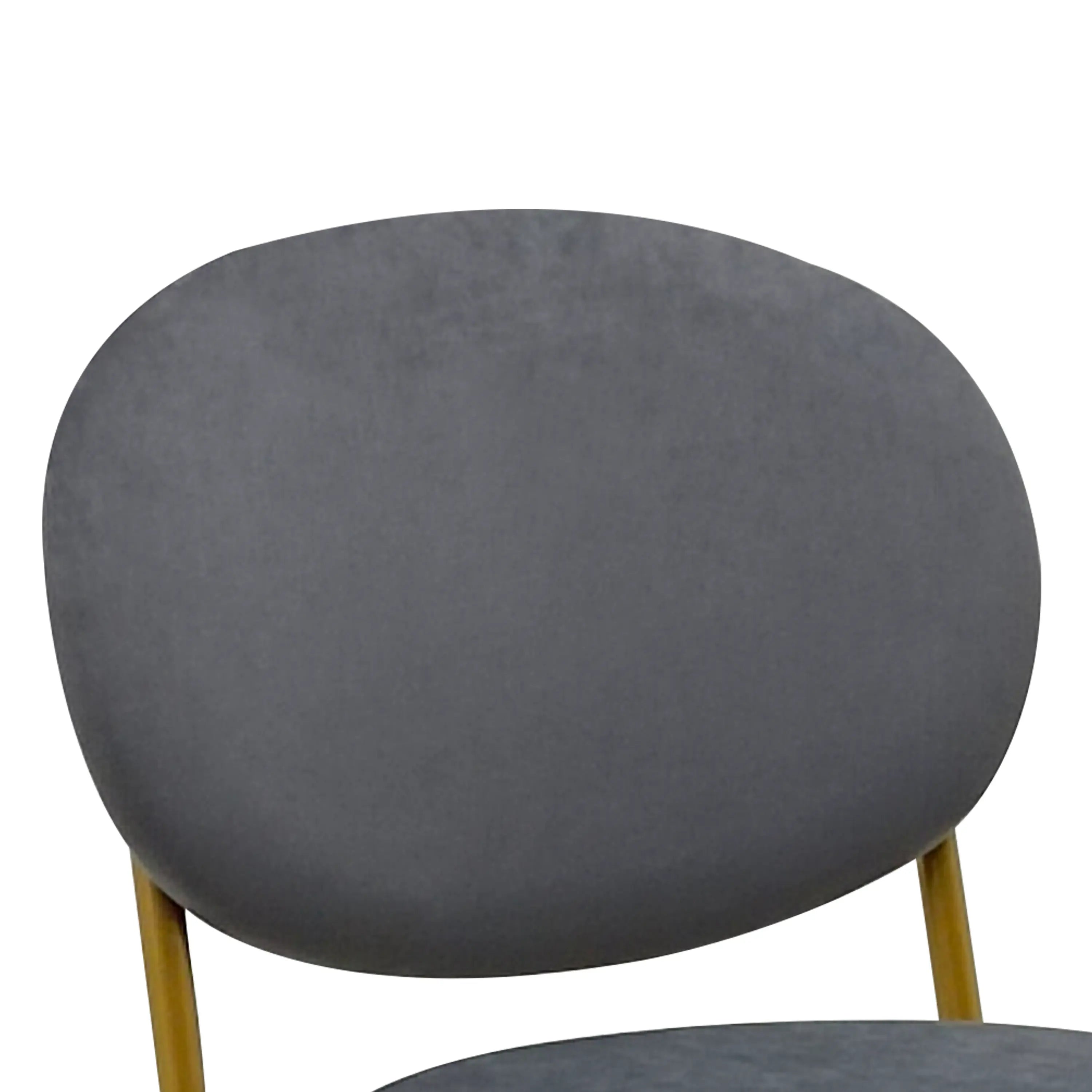 Set of Two 29" Gray and Gold Velvet and Metal Low Back Bar Height Bar Chairs Homeroots Living Room