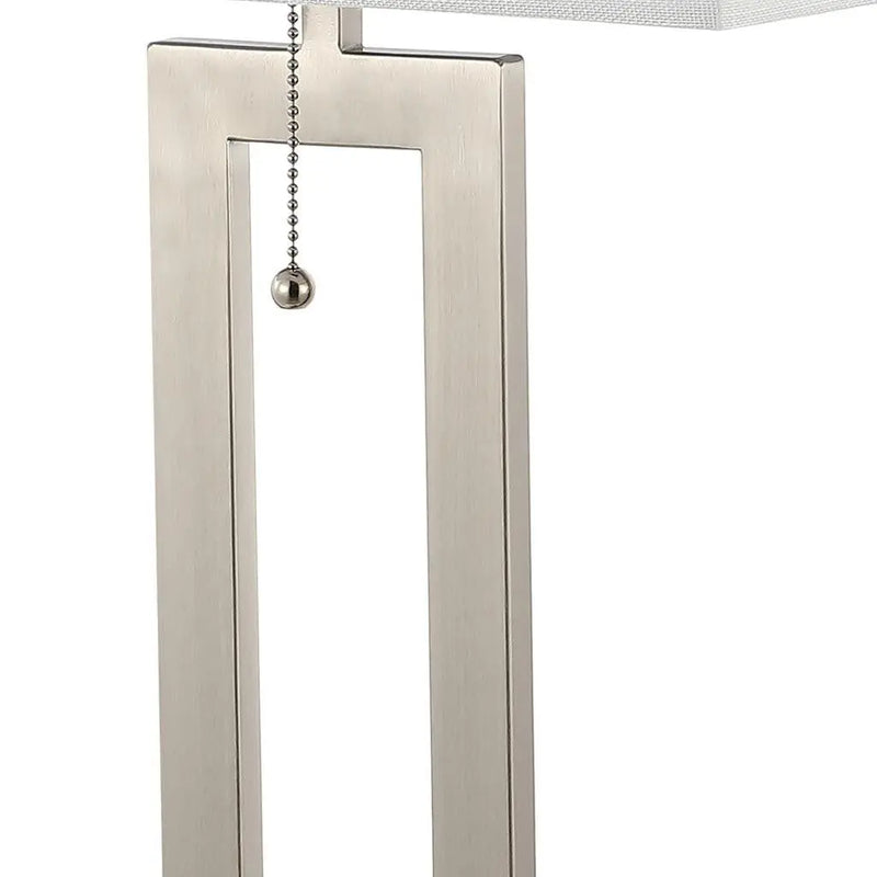 Set of Two 29" Nickel Table Lamps With Shades Homeroots Lighting