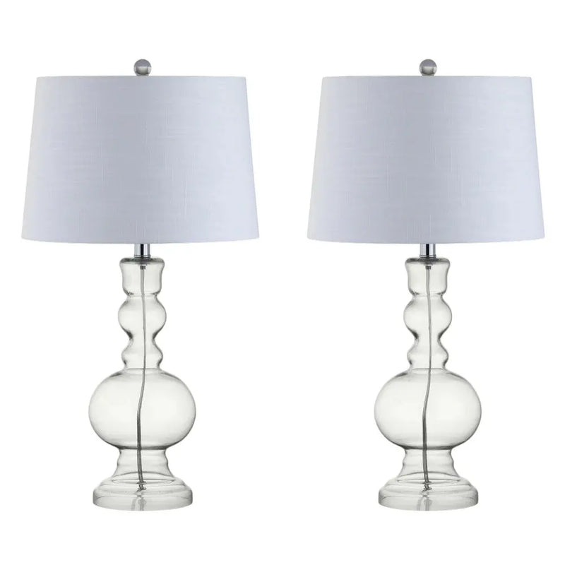 Set of Two 29" Silver Novelty Table Lamps With Drum Shades Homeroots Lighting