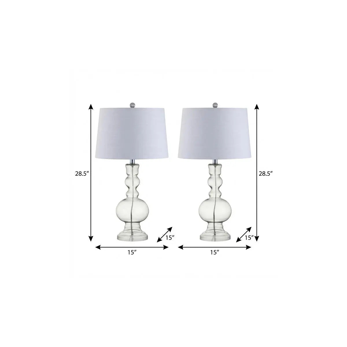 Set of Two 29" Silver Novelty Table Lamps With Drum Shades Homeroots Lighting