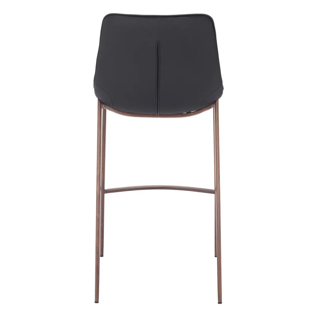 Set of Two 30" Black And Brown Faux Leather And Steel Bar Height Bar Chairs Homeroots Living Room