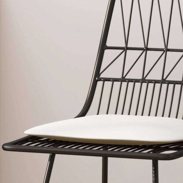 Set of Two 30" Black Iron Outdoor Bar Height Chairs Homeroots Outdoor