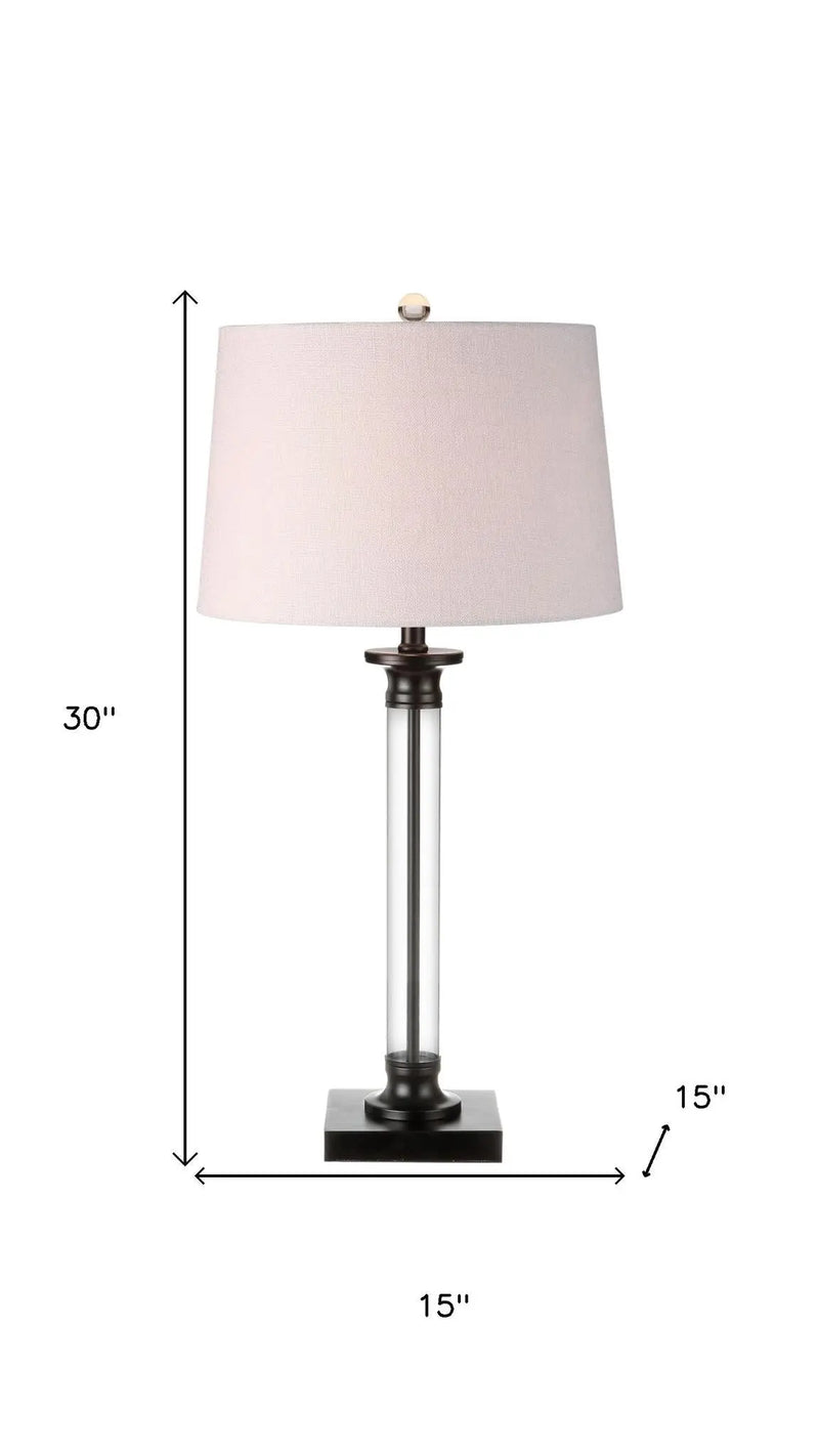 Set of Two 30" Black Table Lamps With Drum Shades Homeroots Lighting