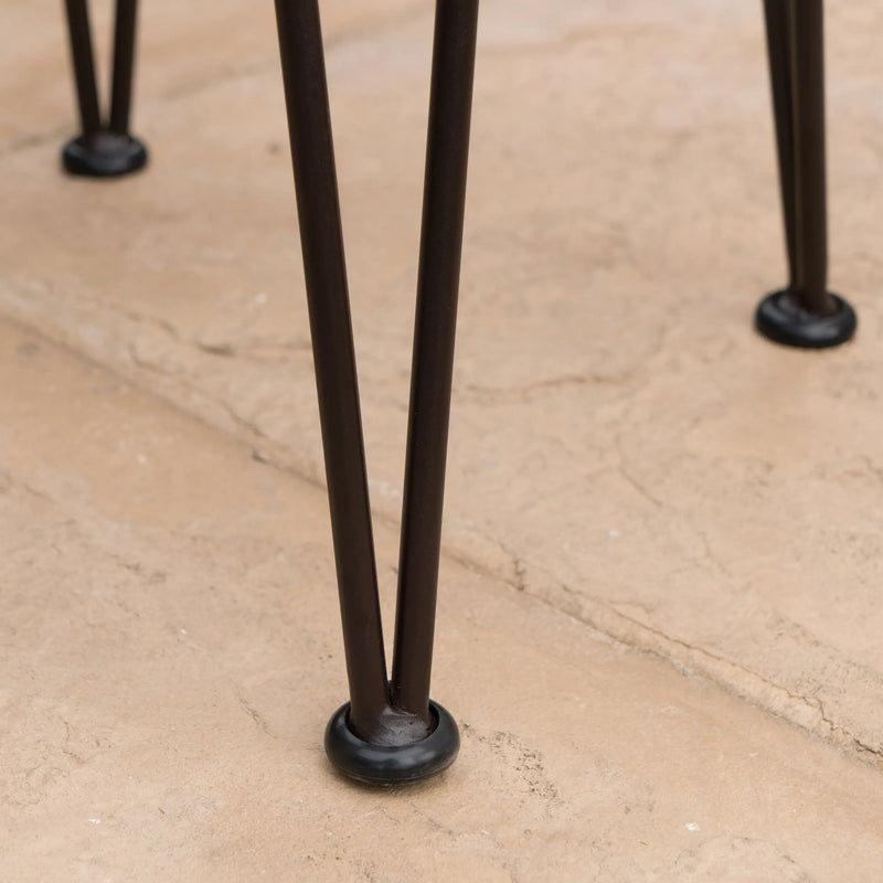 Set of Two 30" Brown and Natural Solid Wood Low Back Outdoor Bar Height Chairs Homeroots Outdoor