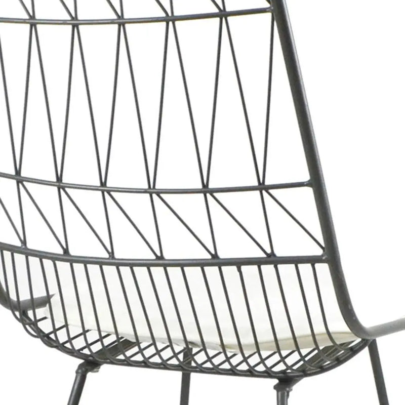Set of Two 30" Gray Iron Outdoor Bar Height Chairs Homeroots Outdoor