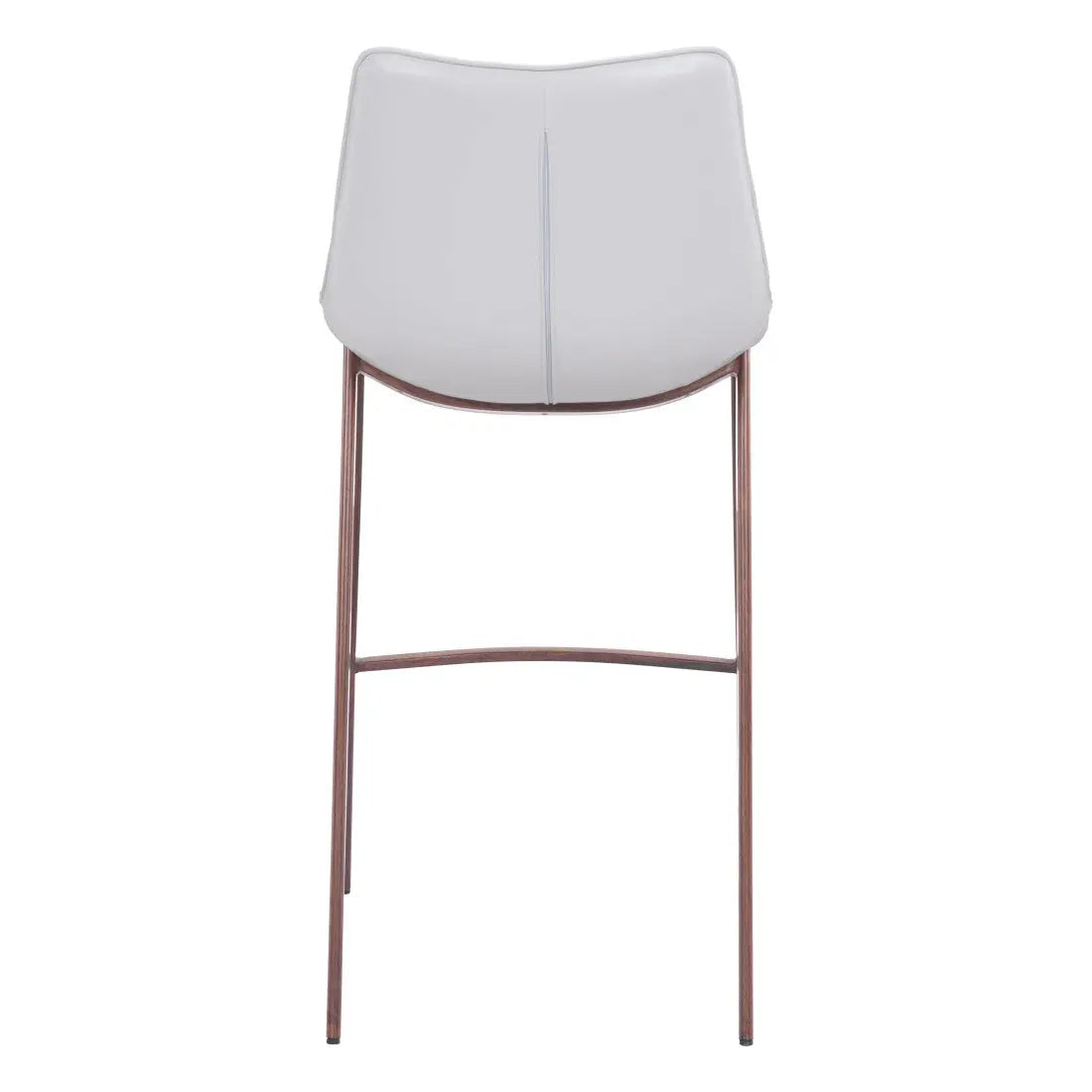 Set of Two 30" White And Brown Steel Low Back Bar Height Bar Chairs Homeroots Living Room