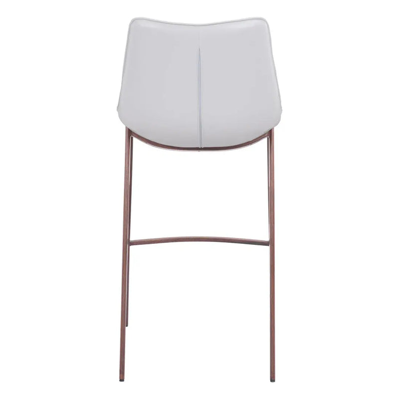 Set of Two 30" White And Brown Steel Low Back Bar Height Bar Chairs Homeroots Living Room
