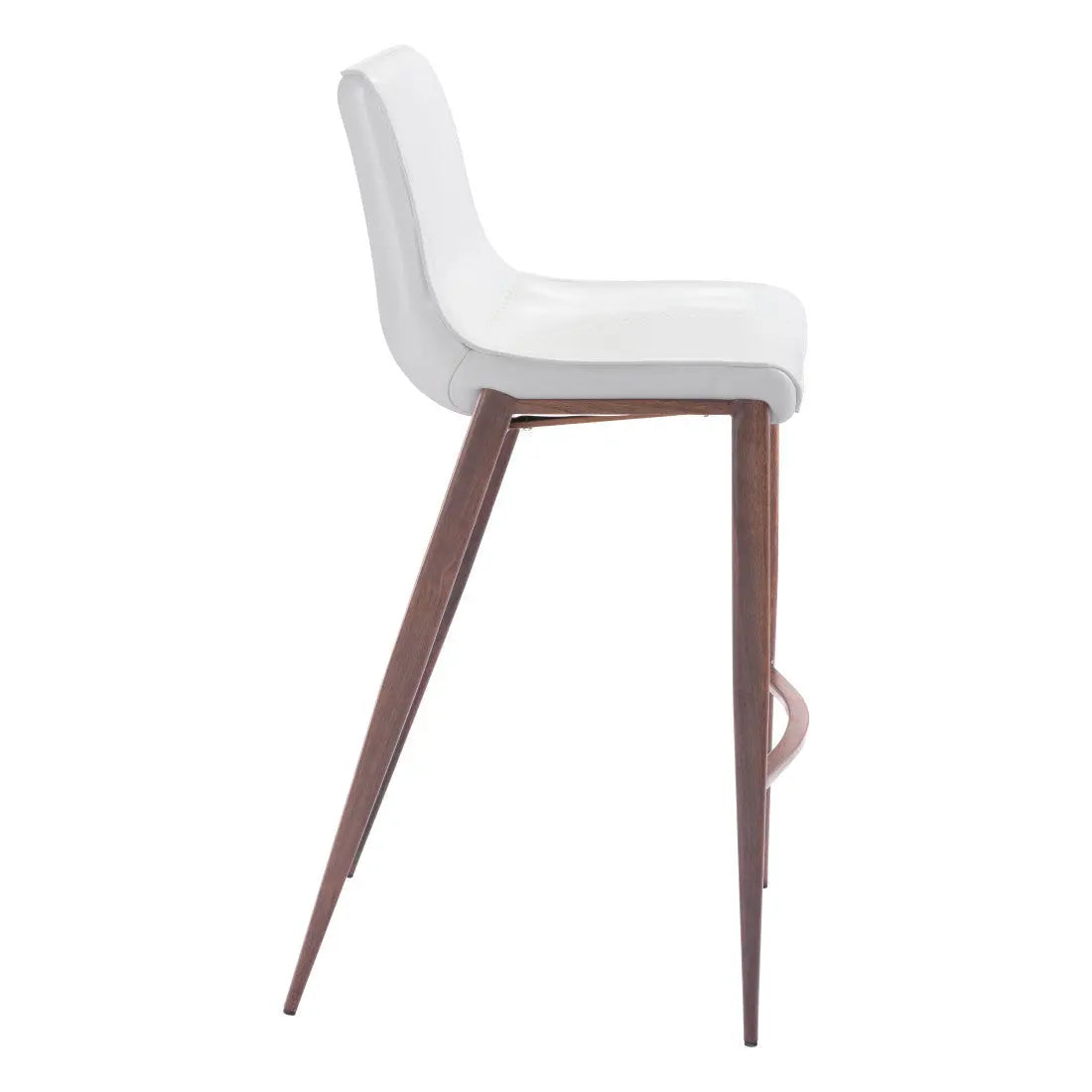 Set of Two 30" White And Brown Steel Low Back Bar Height Bar Chairs Homeroots Living Room