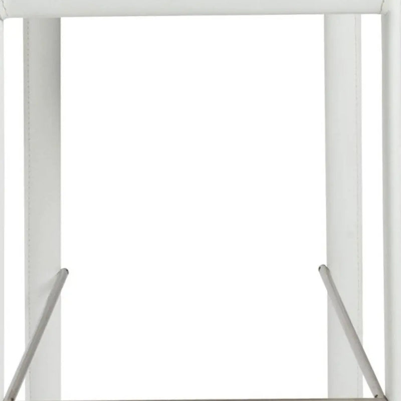 Set of Two 30" White Steel Low Back Bar Height Bar Chairs Homeroots Living Room