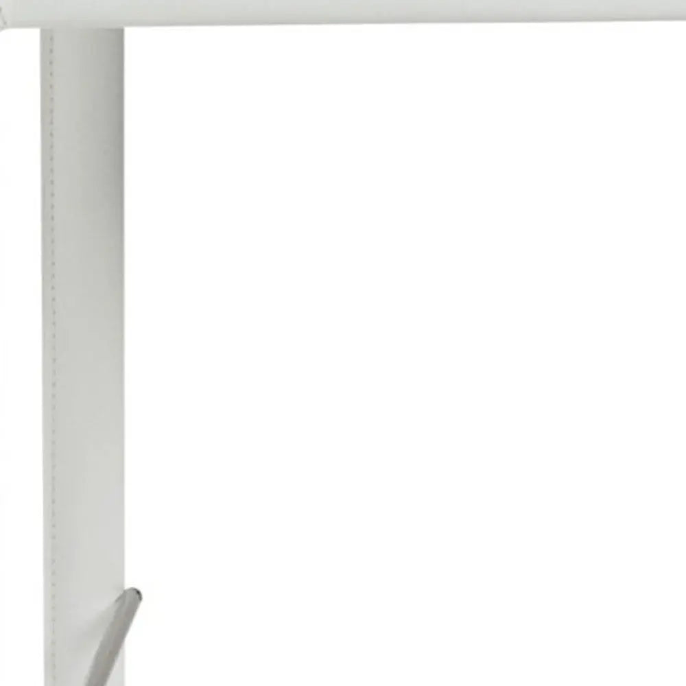 Set of Two 30" White Steel Low Back Bar Height Bar Chairs Homeroots Living Room